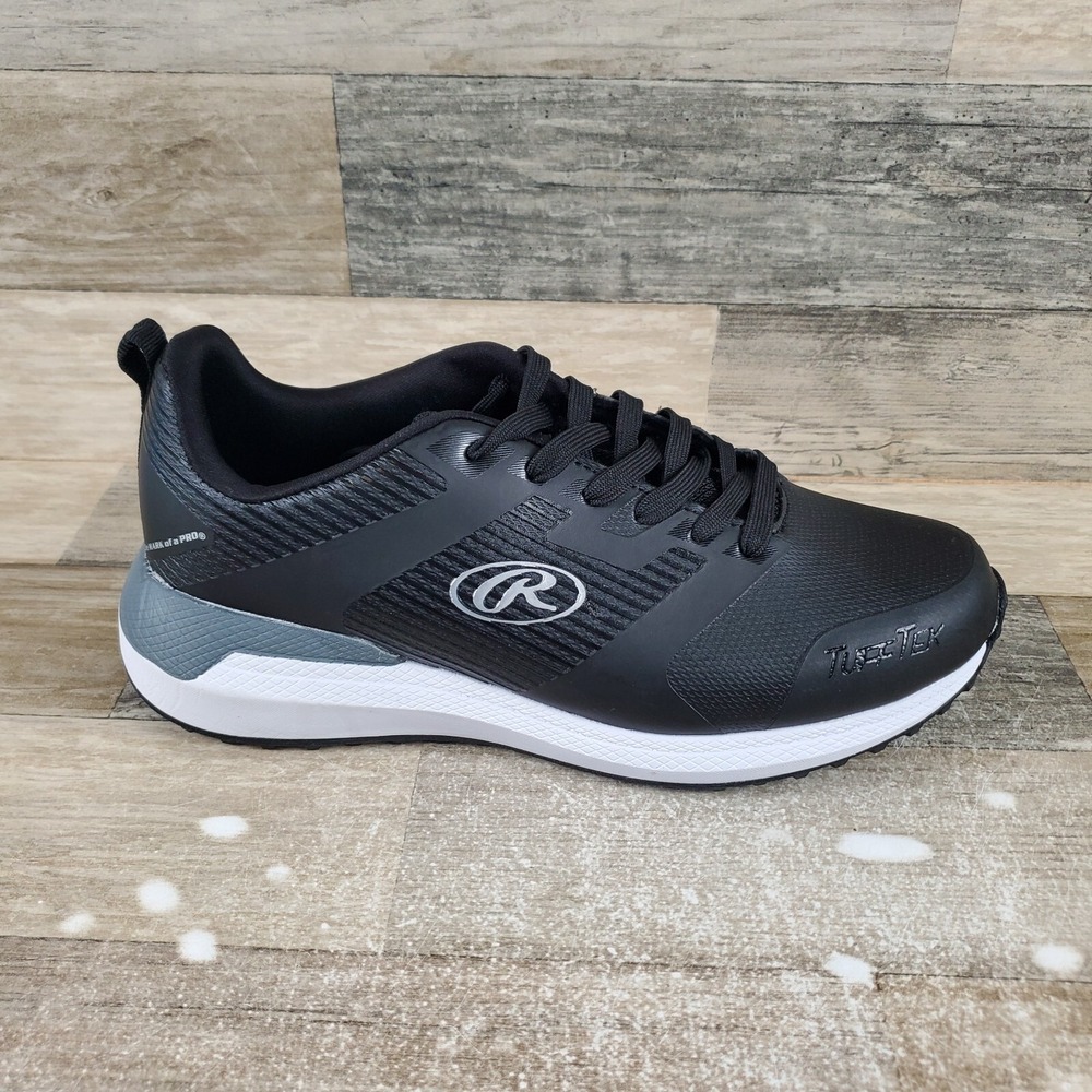 Rawlings League Turf Mens Shoes Sz 8 D Baseball Cleats Black White Sneakers